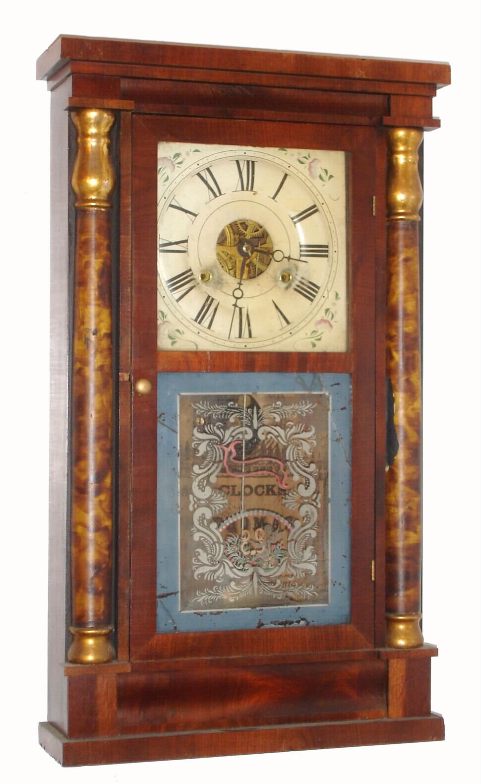 Seth Thomas, Plymouth Hollow, Conn., C. 1855, "Column" model, 30-hour time/strike column shelf clock. — Antique Clocks Price Guide