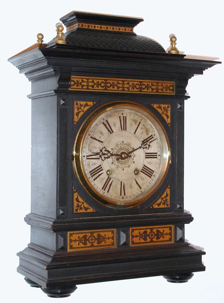 German, 8-day time/strike bracket style mantel clock, not signed, but most likely a Lenzkirch; gong and movement show proper characteristics, C.1890 — Antique Clocks Price Guide