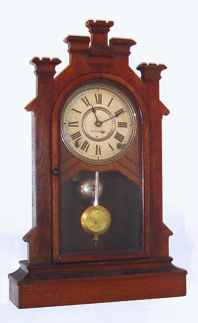 Seth Thomas Clock Co., "Fortress V.P.", 8--day time/strike City Series mantel clock, C. 1880 — Antique Clocks Price Guide