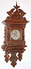 German, Lenzkirch, oak cased open well or "Berliner" style wall clock, 8-day time and strike, with profuse bronze trimmings, c1898, serial #1,164,173