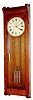 Waltham Clock Co., Regulator No. 13, oak cased jeweler's timepiece with 3-jar mercury pendulum [sealed, polished metal jars], C.1910. Note the model 13 is nearly identical to model 16, just slightly longer and more robust, serial 918,