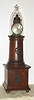 Reproduction Simon Willard lighthouse clock, C. 1960, weight driven, 8-day, passing strike, in a square based mantel case with glass bell jar over movement.