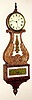 A Boynton, Boston (attributed) lyre banjo weight driven time only wall clock, mahogany case with carved throat, c1837