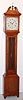 Elmer Stennes, Weymouth Massachusetts "The Wessagusset" dwarf tall case or grandmother clock time, strike and Westminster chime spring driven mvt in maple case, c1970