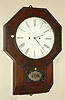 Atkins Clock Co., Octagon Drop, XX Regulator with type III (fancy frame) Wagon Spring movement, 30-day, in a rosewood veneered case with ripple molding around the top, C.1859. Movement designed by Joseph Ives.