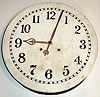 Seth Thomas Clock Co. "Marble No. 1" marble dial gallery clock with 30 day time only spring No. 86-AB front wind movement with Graham dead-beat escapement with Arabic numerals on dial and bronzed hands, c1913