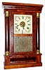 Chauncey Jerome, New Haven, Conn., mini column and cornice, 8-day time and strike shelf clock with alarm (?) C.1850.