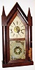 Terry and Andrews, Bristol, Conn., mahogany veneer 30-hour time and strike steeple clock, C.1848.