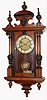 Hamburg-American German mini R/A 8-day time and strike mahogany wall clock, C.1910.