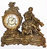 Ansonia Clock Co., New York, "MacBeth" cast metal figural time and strike 8-day mantel clock, C.1904.
