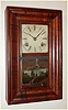 Brewster and Ingrahams, Bristol Conn. rosewood veneer 30-hour time and strike mini OG clock, C.1850.