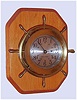 Seth Thomas, Norcross GA, wood-mounted German ship's-bells 8-day marine clock, C.1995.