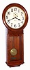 Ansonia Clock Co., New York, "Standard Regulator" oak 8-day weight-driven wall timepiece, C.1920.
