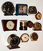 Clocks- (11) alarm clocks; (6) Westclox, an unusual Elgin annular, a Lux, a New Haven and a Linden