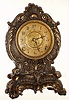 F. Kroeber Clock Co., New York bronze finished mantel clock 8 day time and strike spring Eclipse movement, c1900