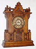 F. Kroeber Clock Co., New York "Cabinet No. 57" mantel clock 8 day time and strike spring driven Asian No. 1 movement in ash wood case, c1890
