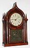 Brewster and Ingrahams, Bristol, Conn., Oriental Gothic or "onion top" mantel clock with 8 day time and strike spring driven movement with original brass springs in mahogany veneer case, c1840