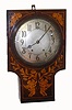 French unsigned inlaid mahogany 8-day time and strike wall clock, C.1840.