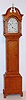 Foster S. Campos, Pembroke, Mass, "GM2" grandmother clock with time only weight driven movement in tiger maple case, c2004
