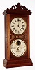 Ithaca Calendar Clock Co., Ithaca, New York prototype double calendar shelf clock 8 day time and strike spring driven movement with perpetual calendar in walnut case, c1880