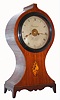 Barraud, London English "Balloon" bracket clock with 8 day time, strike and alarm spring driven double fusee movement in inlaid mahogany case, c1790