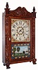 Riley Whiting, Winchester, Conn., 1830, 30-hour time/strike wood movement carved columns and splat shelf clock, short case