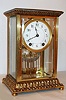 Seth Thomas Clock Co., 8-day time/strike brass and glass crystal regulator mantel clock. We could not find this model with heavy cast top and bottom, in the catalogs, C.1906