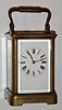 French, 8-day time/strike brass and glass carriage clock, in a simple Corniche case, C. 1900