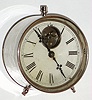 Terry Clock Co, "Tin Can Clock" C. 1888, 30-hour travel timepiece, with exposed 3-lobe balance on the dial