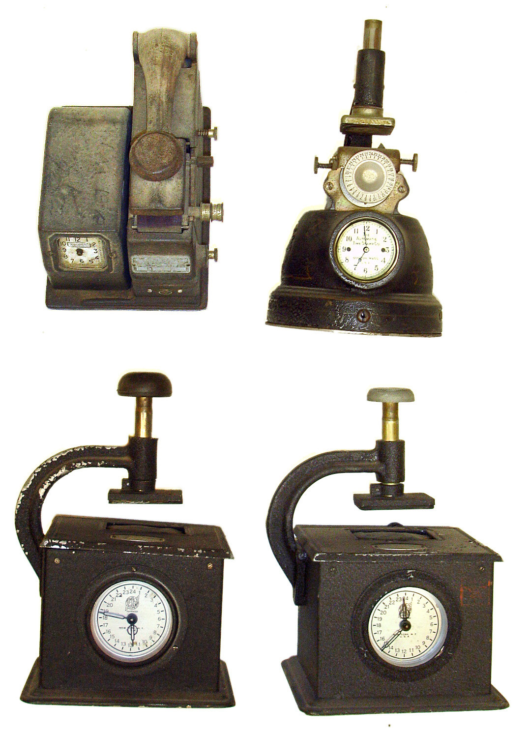 Four time stamp clocks. 2 Ajax, 1 Rapidprint and one ATS. — Antique Clocks Price Guide