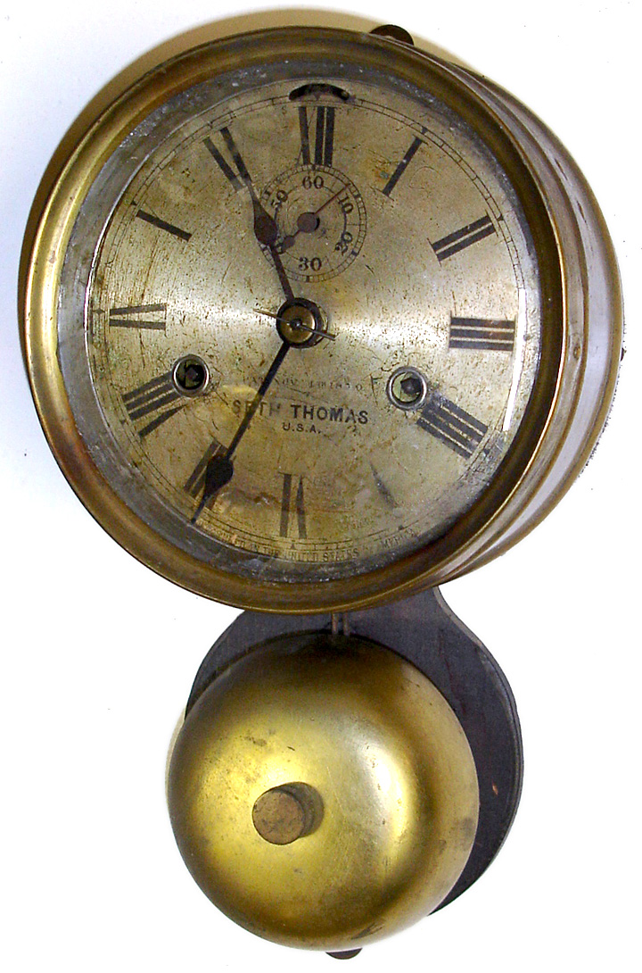 Seth Thomas outside bell 1 day ship's bell clock, c1890. — Antique Clocks Price Guide