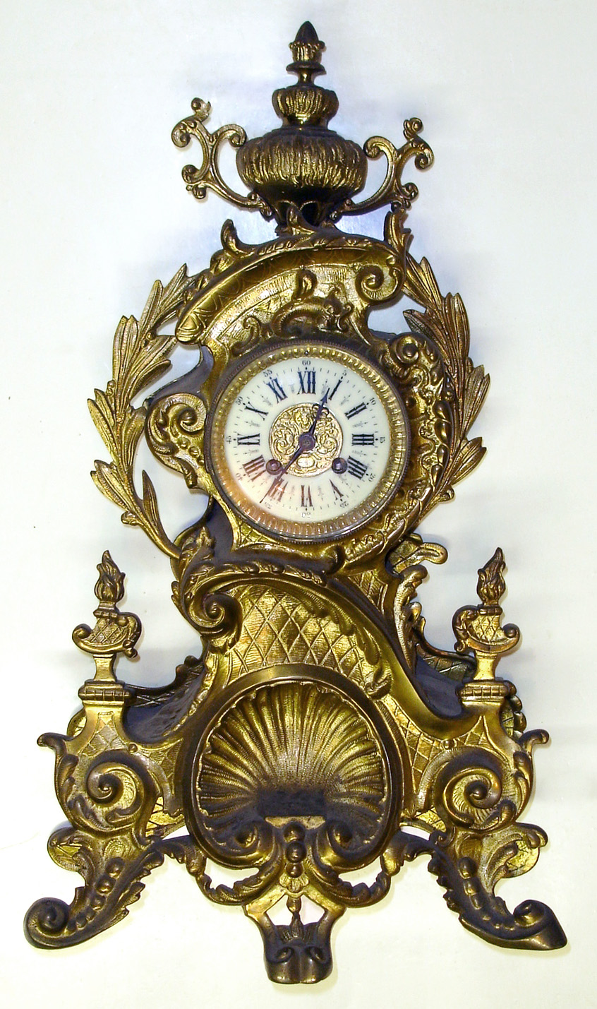 French large cast brass 8 day mantel clock, c1880. — Antique Clocks Price Guide
