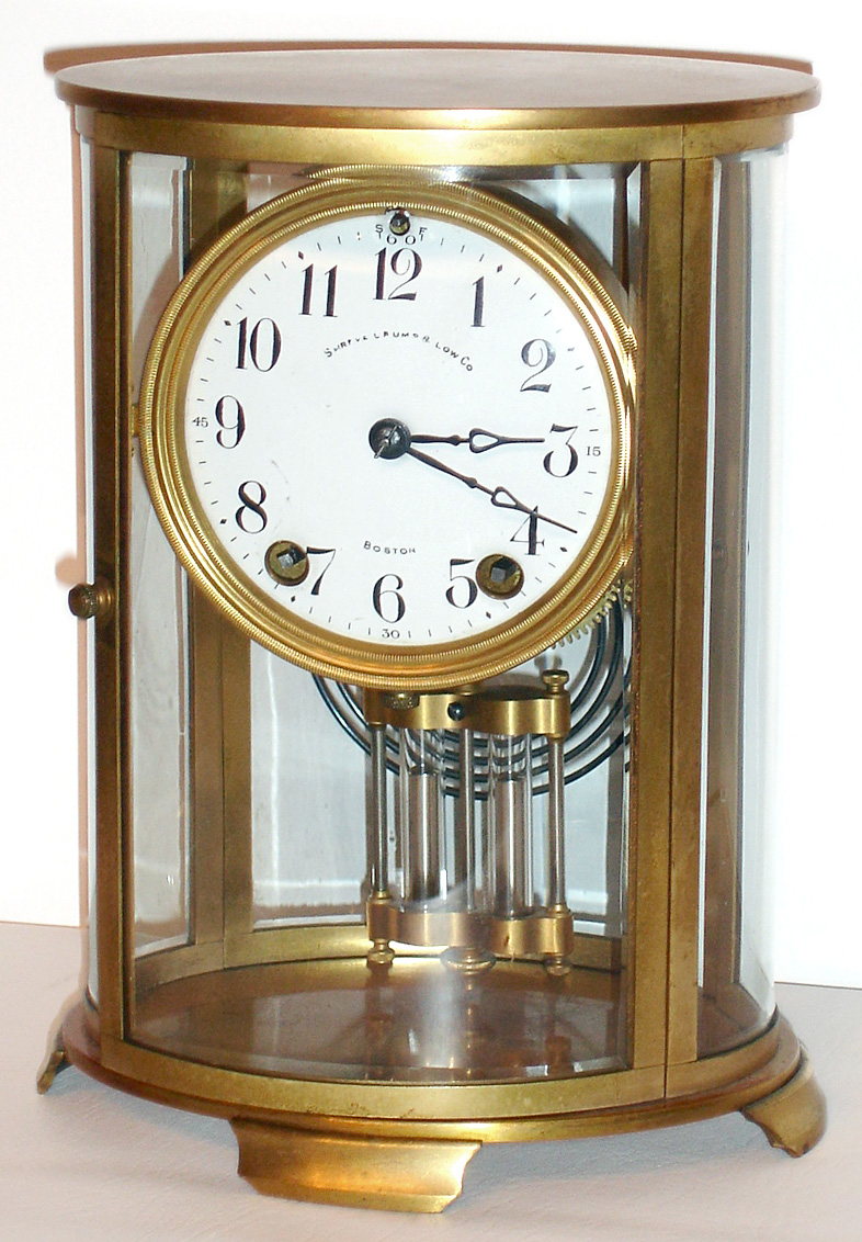 Seth Thomas Clock Co., "Orchid No. 0", 8 day time/strike OVAL crystal regulator retailed by Shreve, Crump and Low Co., Boston, c1913 — Antique Clocks Price Guide
