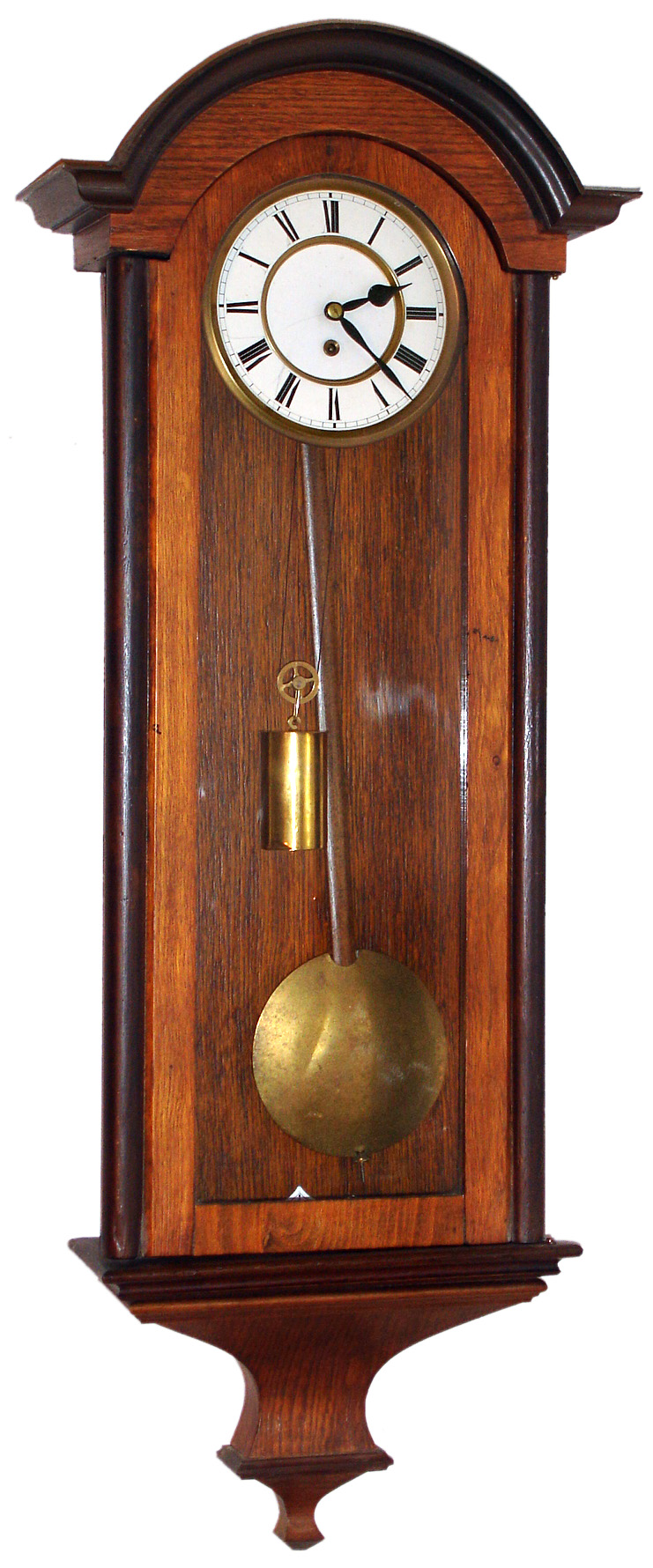 Vienna regulator, old German one weight movement and dial in newer oak case. — Antique Clocks Price Guide