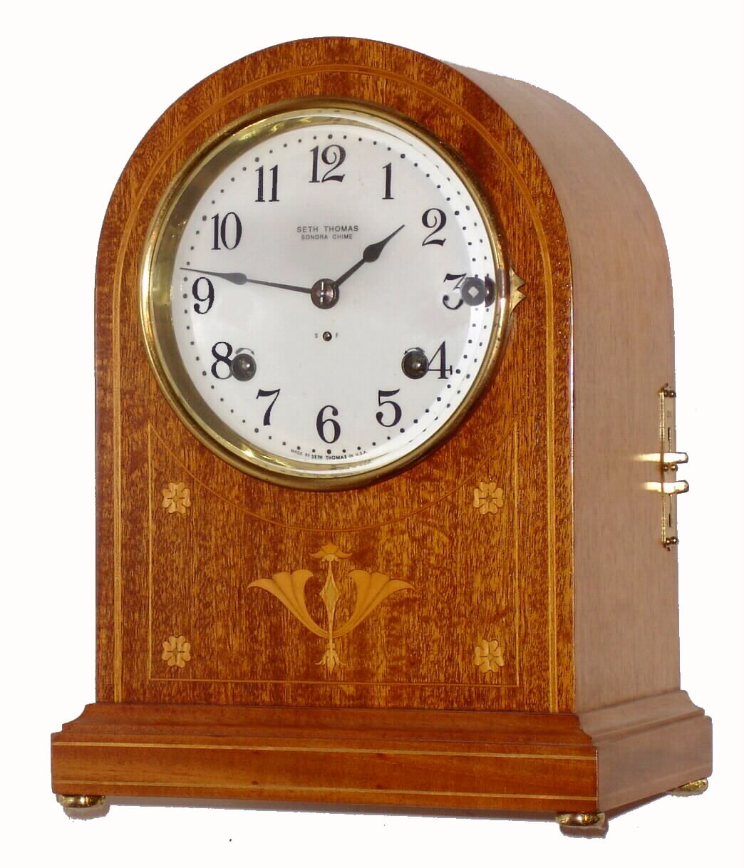 Seth Thomas Clock Co., Thomaston, Conn., "Sonora Chime Clock No. 261" 8 bell 8 day time, strike and chime spring driven movement, dated 1914 — Antique Clocks Price Guide