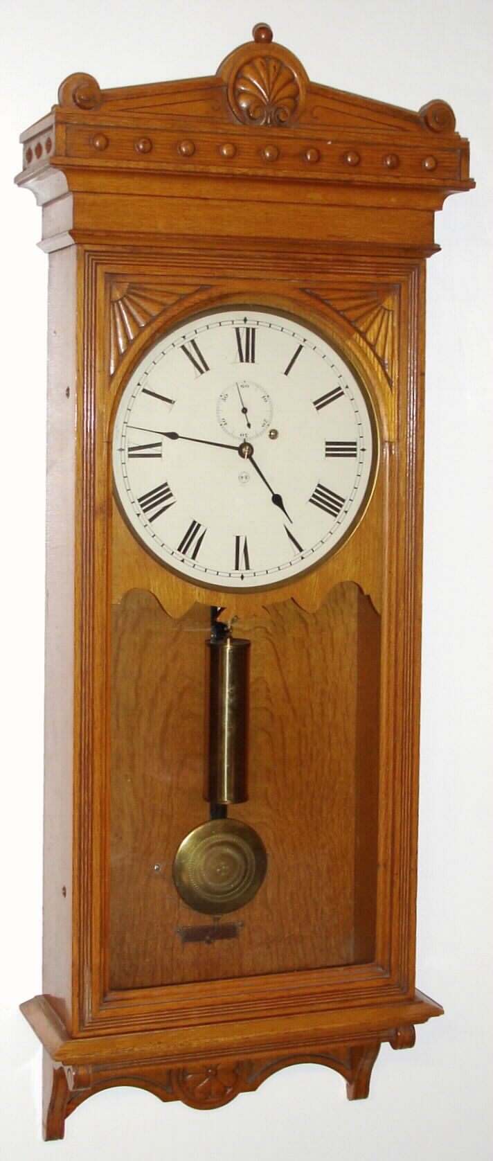 Seth Thomas Clock Co., Thomaston, Conn., "Regulator No. 30", 8-day weight wall timepiece, c1909 — Antique Clocks Price Guide