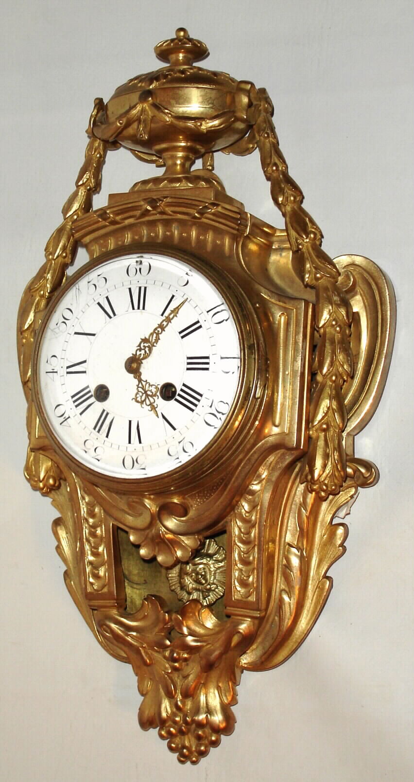 French, 8 day time and bell strike "cartel" wall clock retailed by Tiffany and Co., c1900 — Antique Clocks Price Guide