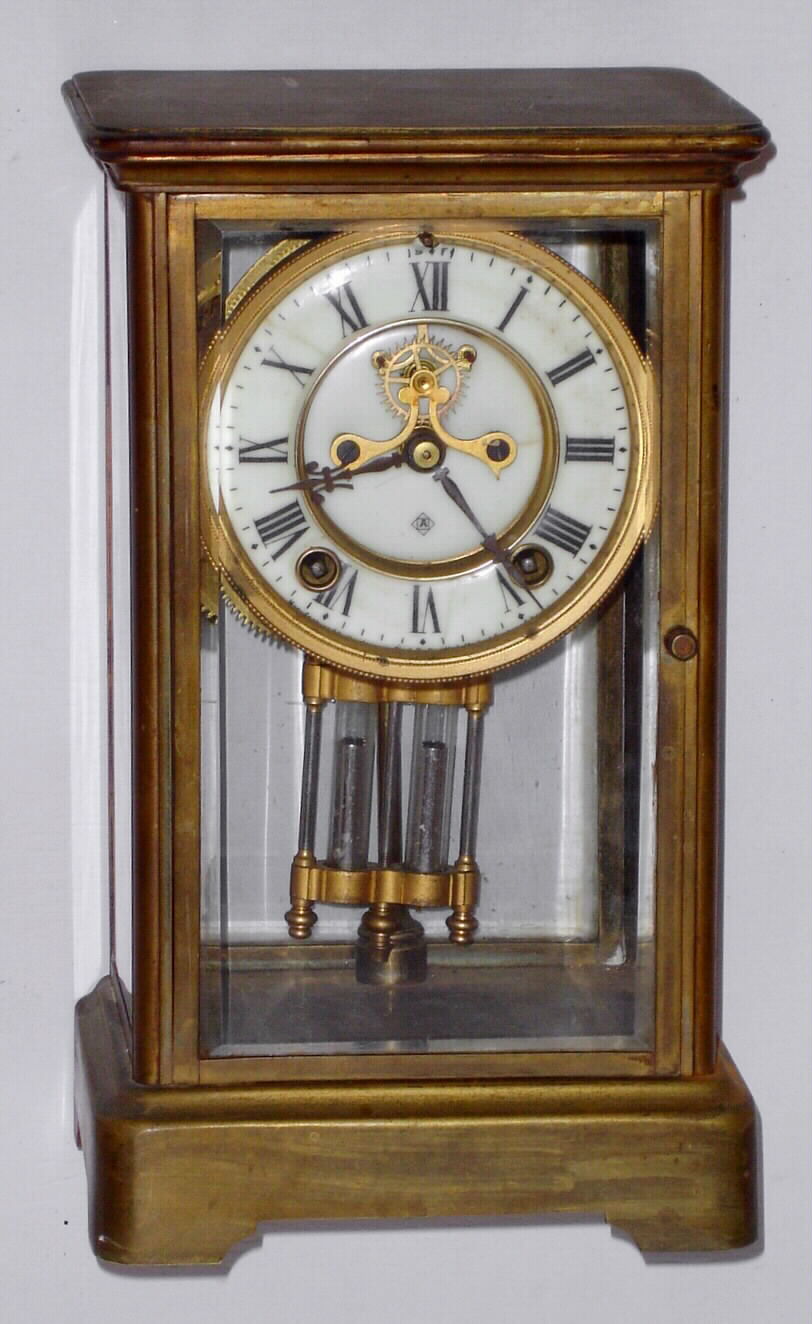Ansonia Clock Co., New York, "Prism" 8 day time and strike crystal regulator, c1914 — Antique Clocks Price Guide