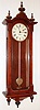 E. Howard and Co., Boston, Mass., "No. 59-6 Regulator" 8 day time only weight driven movement in cherry case with nickel pendulum rod, tie down and damascened bob, c1890