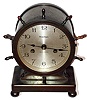 Waterbury Clock Co., Waterbury, Conn., "Pilot" mantel clock 8 day time and ship's bell strike spring driven movement in a bronze case, c1920