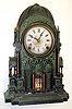 F. Kroeber cast metal 8 day mantel clock, c1870.