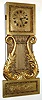 Joseph Ives, 8 day time and strike gilt case wall lyre reproduction, c20th century