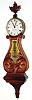 Foster Campos, Pembroke, Mass., "Lyre Banjo" 8 day mahogany weight driven timepiece. c1989