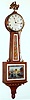 Foster Campos, Pembroke, Mass., 8 day mahogany banded case weight driven banjo timepiece, c1982