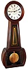 E. Howard and Co., Boston, Mass. "No. 1 Banjo" with 8 day time only weight driven movement in rosewood grain painted case with painted iron dial and reverse painted throat tablet, c1880