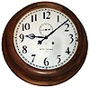Seth Thomas Clock Co., Thomaston, Conn., "18" Gallery" wall clock 15 day time only double wind spring driven movement likely in walnut case with painted metal dial, c1900