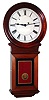 Eastman Clock Co., Boston, Mass., "No. 1 Pendulum" wall clock 8 day time only weight driven movement in cherry case with reverse painted tablet and painted iron dial, c1890