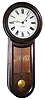 E. Howard Clock Co., Boston, Mass., "Regulator No. 11" keyhole style wall clock in rosewood grain painted mahogany case with metal painted dial, c1900