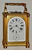 Austrian, brass cased carriage clock, Grand Sonnerie and repeat on gongs, 1-day, with alarm, C.1850.