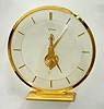 Swiss, LeCoultre, skeletonized desk clock with movement visible through the dial, 16 jewels, 8-day, c1980